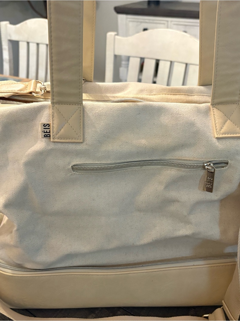 BEIS Beige Travel Tote with Interior Organizer
